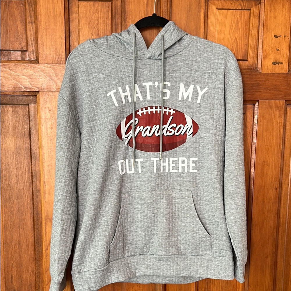 NIB Gray Hoodie with Football Graphic